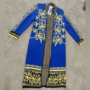 Vertigo Elegant Blue and Yellow Women's Sweater